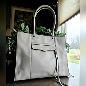 Rebecca Minkoff Light Gray Leather MAB Tote (morning after bag)
